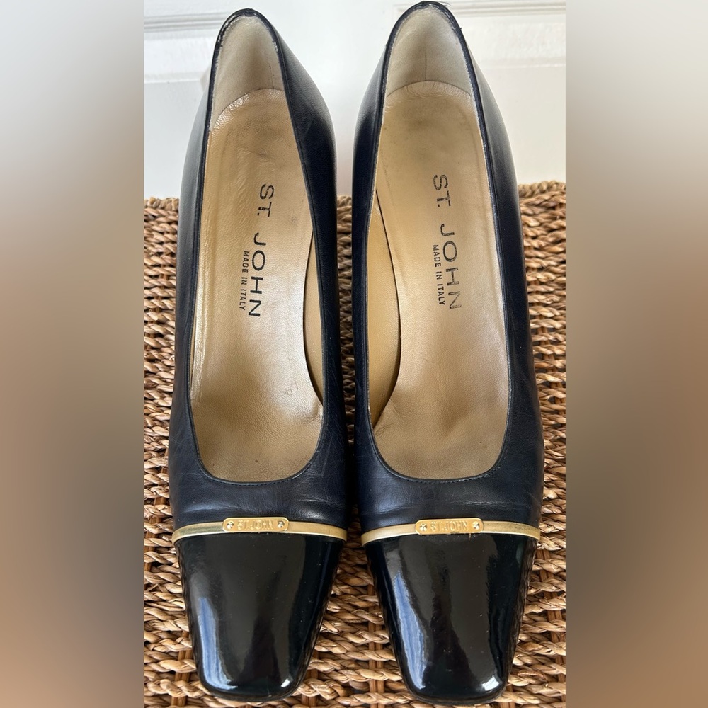 St. John’s Collection‎ Women’s Cap Toe Heels Navy/Black 8.5S